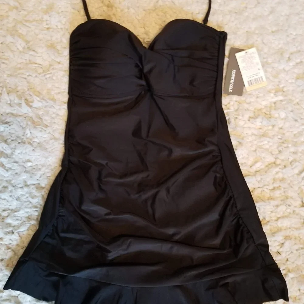 NWT Kenneth Cole Black One-Piece Swimsuit Size 6